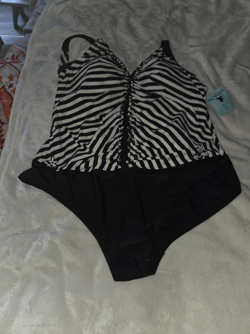 Betty's Beach Bungalow Black & White Striped One-Piece
